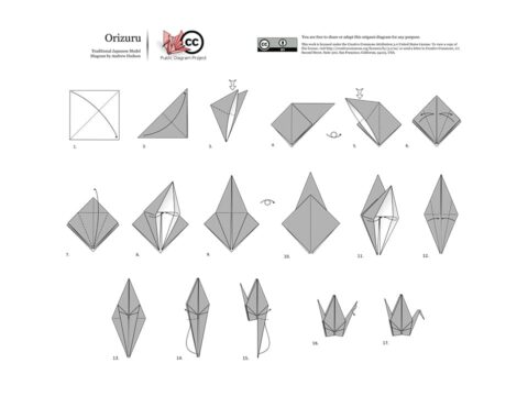 Diagrama Origami Grulla Les Papeles